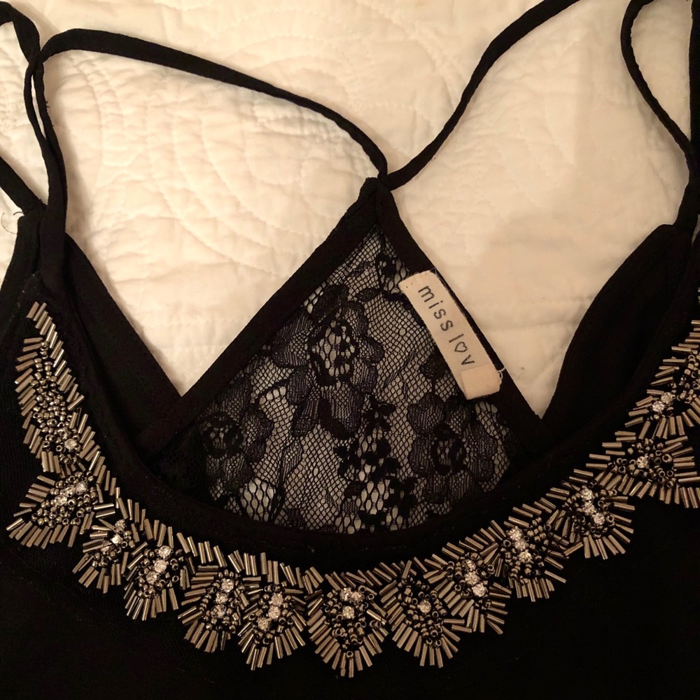 Rhinestone, Lace and Beaded Tank
